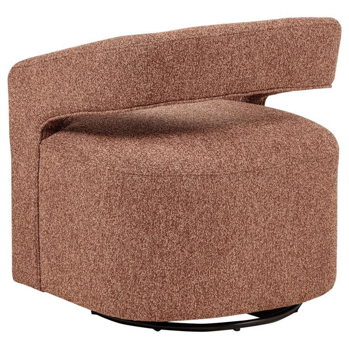 Westhill - Boucle Upholstered Swivel Accent Chair - Berry Swivel Chair modern furniture Contempo Furniture