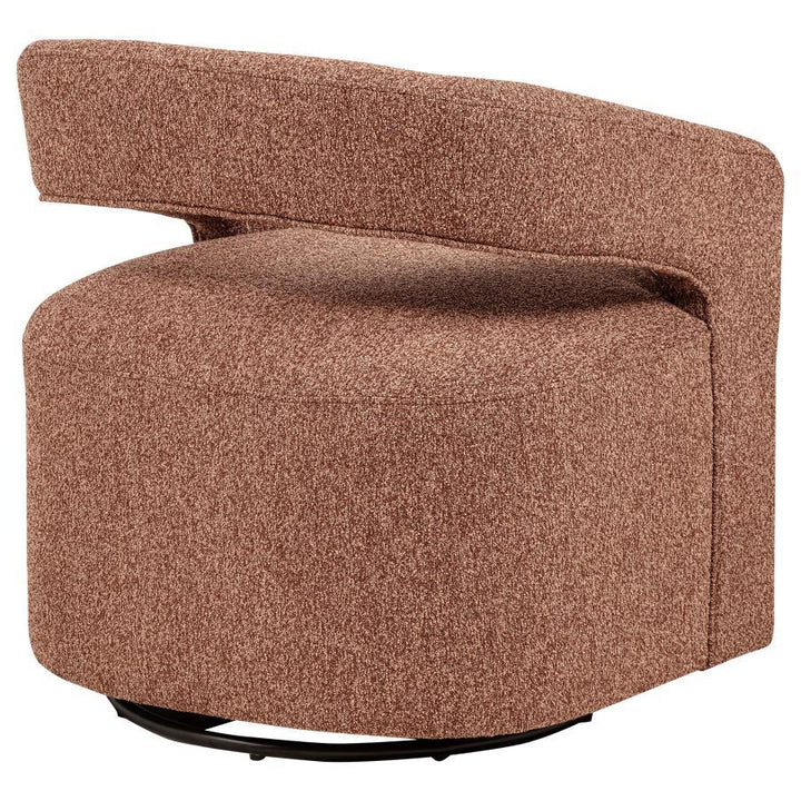 Westhill - Boucle Upholstered Swivel Accent Chair - Berry Swivel Chair modern furniture Contempo Furniture