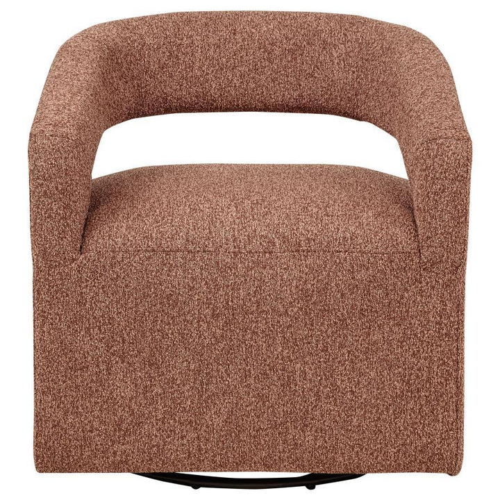 Westhill - Boucle Upholstered Swivel Accent Chair - Berry Swivel Chair modern furniture Contempo Furniture