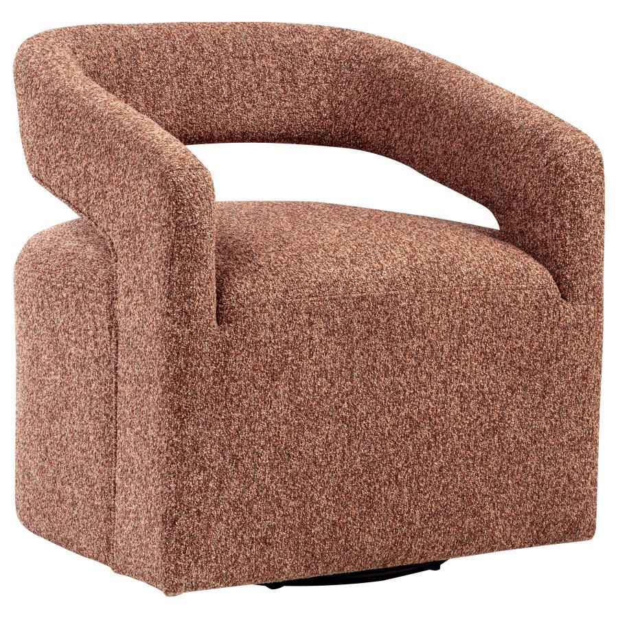 Westhill - Boucle Upholstered Swivel Accent Chair - Berry Swivel Chair modern furniture Contempo Furniture
