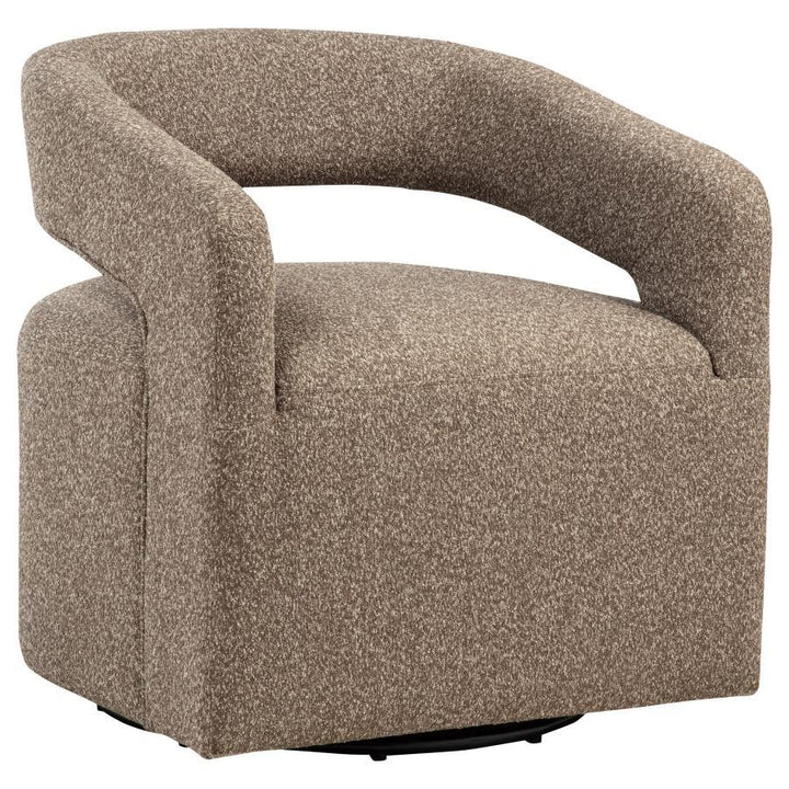 Westhill - Boucle Upholstered Swivel Accent Chair - Rocky Road Swivel Chair modern furniture Contempo Furniture