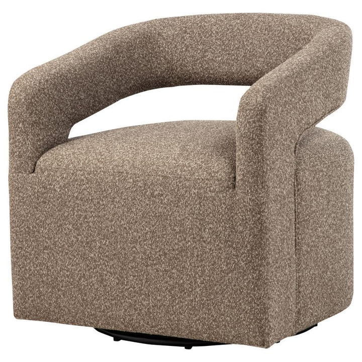 Westhill - Boucle Upholstered Swivel Accent Chair - Rocky Road Swivel Chair modern furniture Contempo Furniture