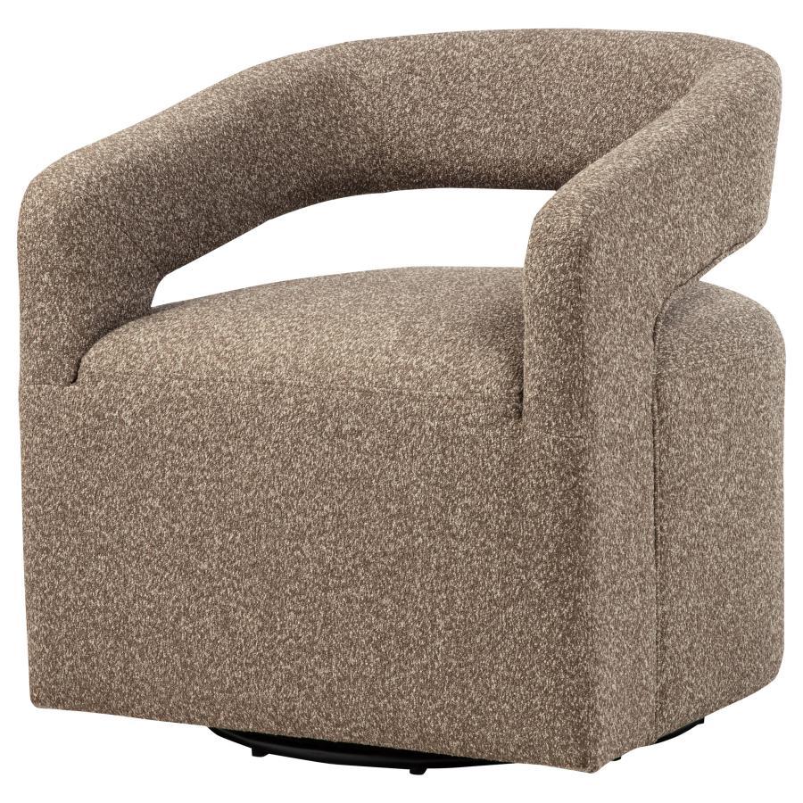 Westhill - Boucle Upholstered Swivel Accent Chair - Rocky Road Swivel Chair modern furniture Contempo Furniture