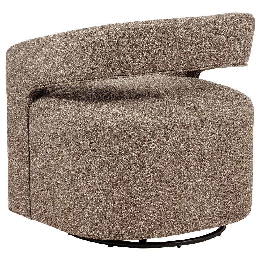 Westhill - Boucle Upholstered Swivel Accent Chair - Rocky Road Swivel Chair modern furniture Contempo Furniture