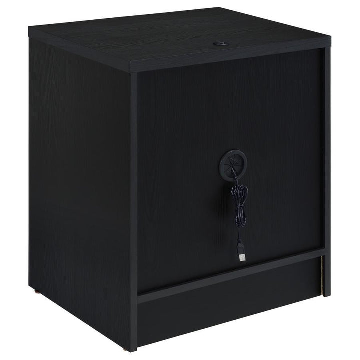 Westpark - 2 - Drawer Nightstand LED Lights And USB - Black Nightstand w/ Charging Station modern furniture Contempo Furniture