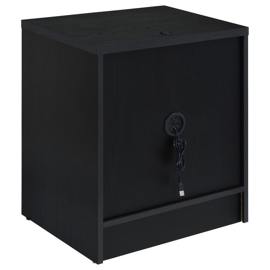 Westpark - 2 - Drawer Nightstand LED Lights And USB - Black Nightstand w/ Charging Station modern furniture Contempo Furniture