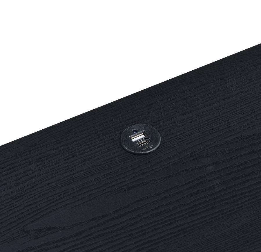 Westpark - 2 - Drawer Nightstand LED Lights And USB - Black Nightstand w/ Charging Station modern furniture Contempo Furniture