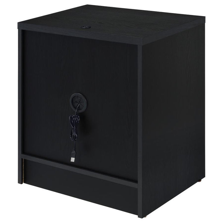 Westpark - 2 - Drawer Nightstand LED Lights And USB - Black Nightstand w/ Charging Station modern furniture Contempo Furniture