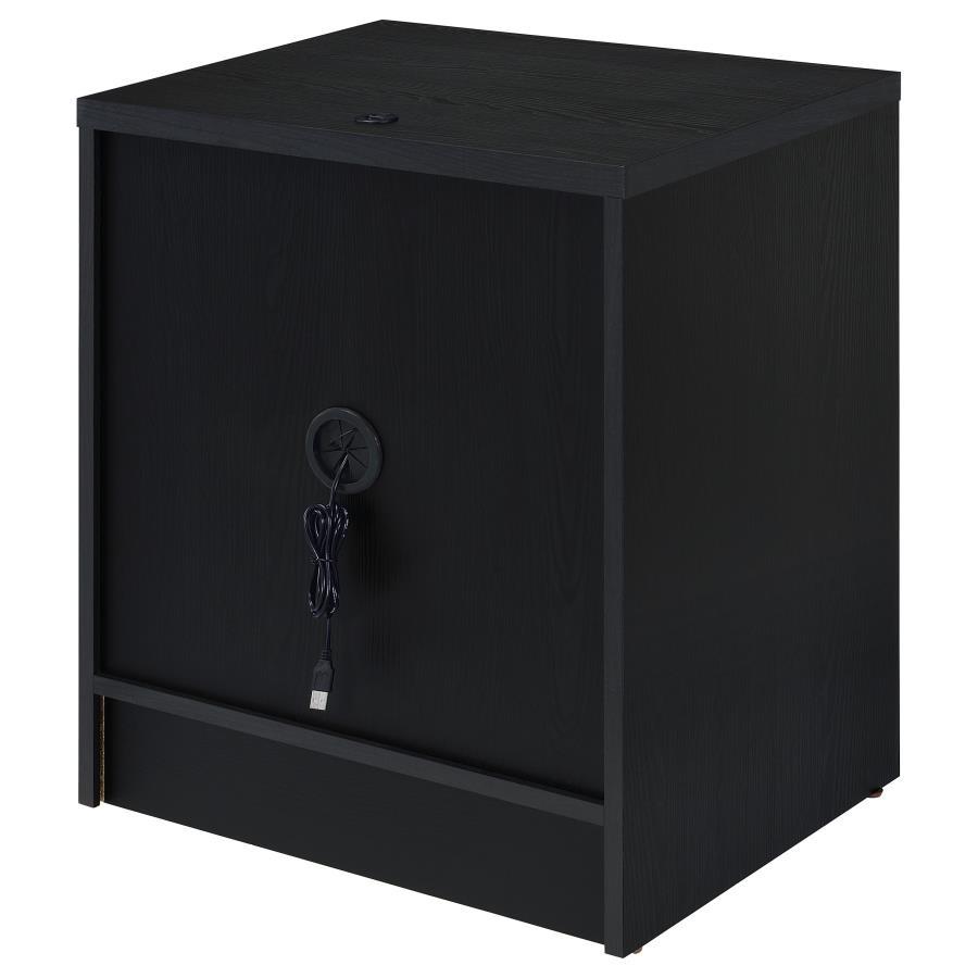 Westpark - 2 - Drawer Nightstand LED Lights And USB - Black Nightstand w/ Charging Station modern furniture Contempo Furniture