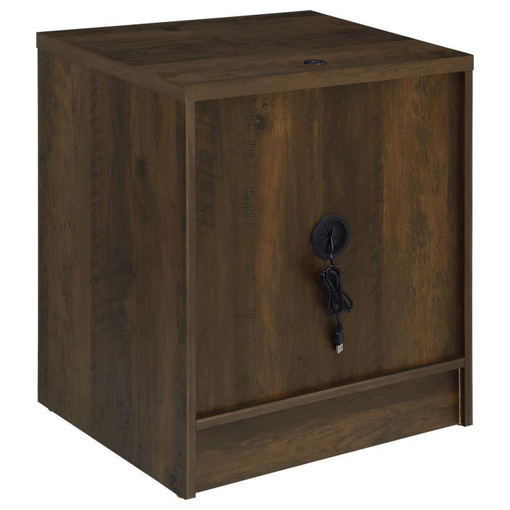 Westpark - 2 - Drawer Nightstand LED Lights And USB - Dark Pine Nightstand w/ Charging Station modern furniture Contempo Furniture