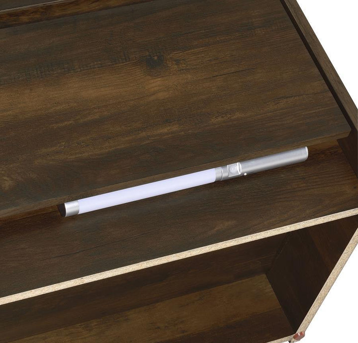 Westpark - 2 - Drawer Nightstand LED Lights And USB - Dark Pine Nightstand w/ Charging Station modern furniture Contempo Furniture