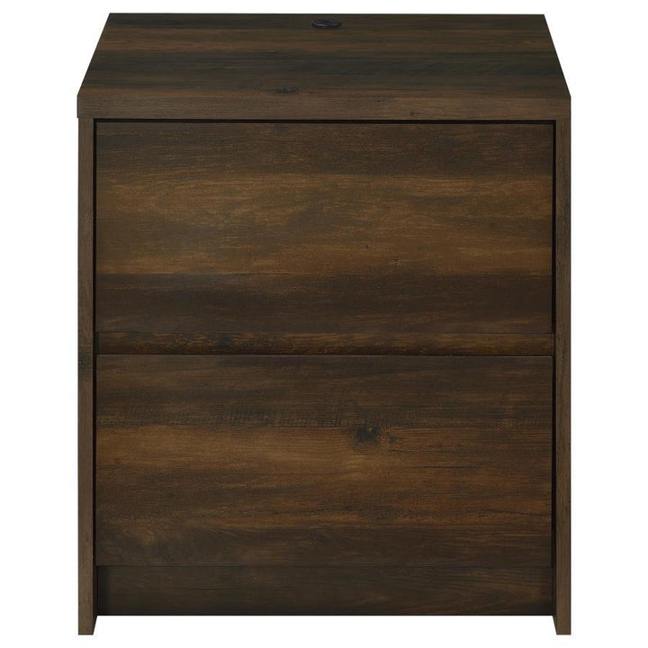 Westpark - 2 - Drawer Nightstand LED Lights And USB - Dark Pine Nightstand w/ Charging Station modern furniture Contempo Furniture
