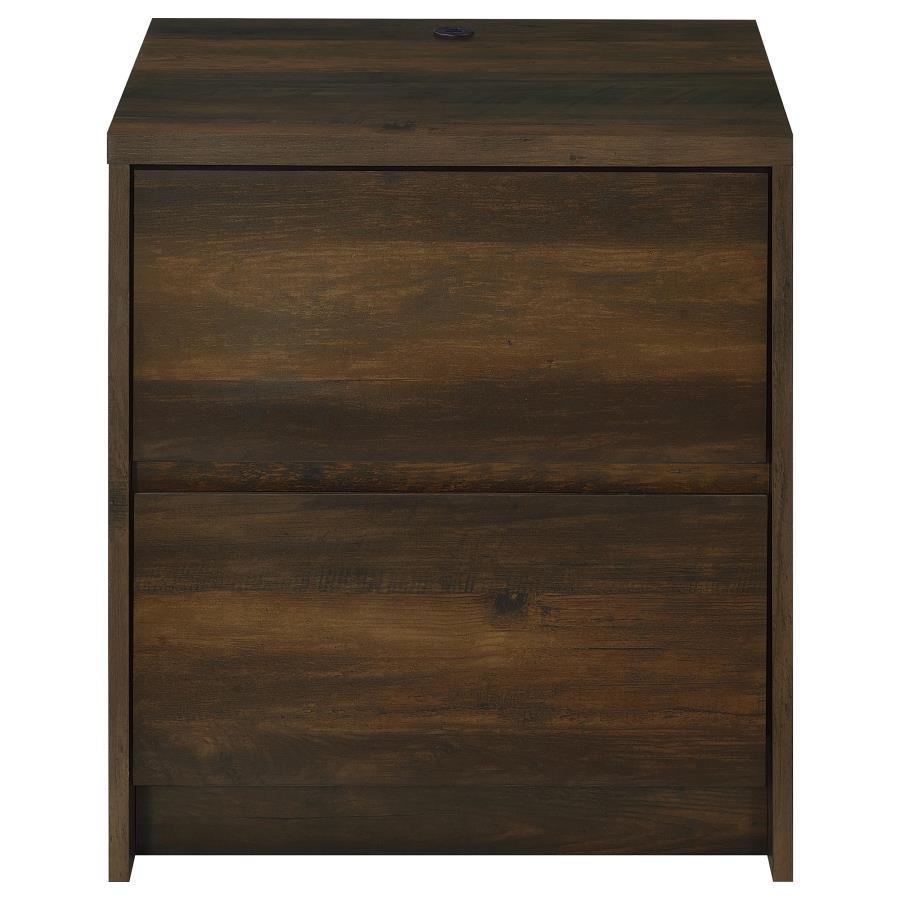 Westpark - 2 - Drawer Nightstand LED Lights And USB - Dark Pine Nightstand w/ Charging Station modern furniture Contempo Furniture