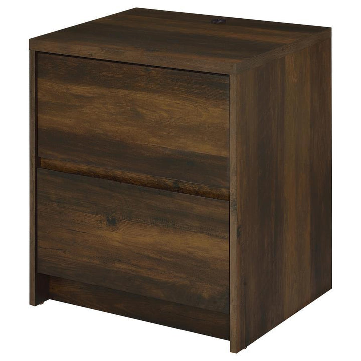Westpark - 2 - Drawer Nightstand LED Lights And USB - Dark Pine Nightstand w/ Charging Station modern furniture Contempo Furniture
