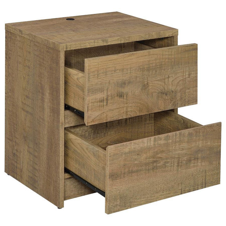 Westpark - 2 - Drawer Nightstand LED Lights And USB - Mango Nightstand w/ Charging Station modern furniture Contempo Furniture