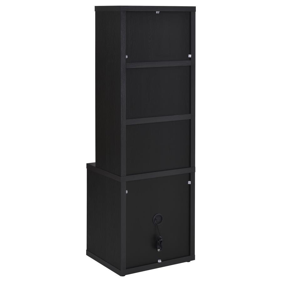Westpark - 3 - Shelf Bookcase USB And Lockable Drawer - Black Standard Bookcase modern furniture Contempo Furniture