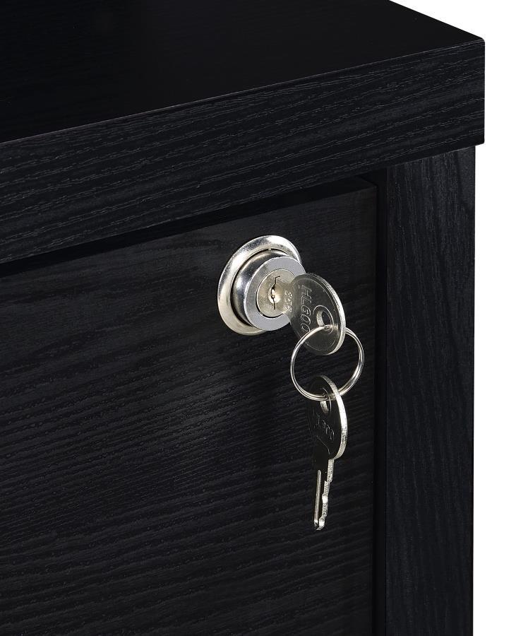 Westpark - 3 - Shelf Bookcase USB And Lockable Drawer - Black Standard Bookcase modern furniture Contempo Furniture