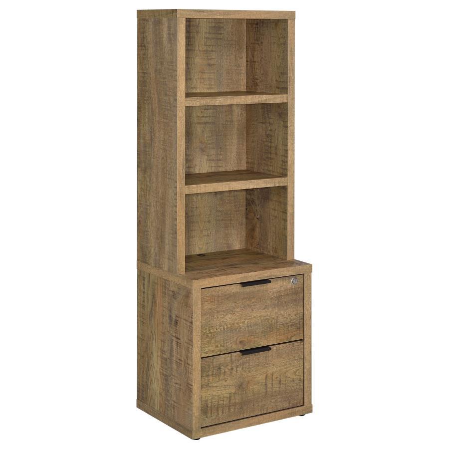 Westpark - 3 - Shelf Bookcase USB And Lockable Drawer - Mango Standard Bookcase modern furniture Contempo Furniture