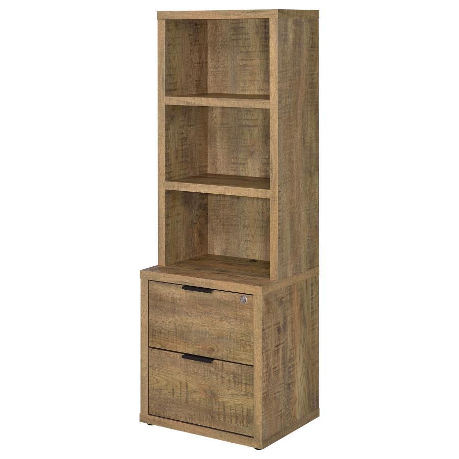 Westpark - 3 - Shelf Bookcase USB And Lockable Drawer - Mango Standard Bookcase modern furniture Contempo Furniture
