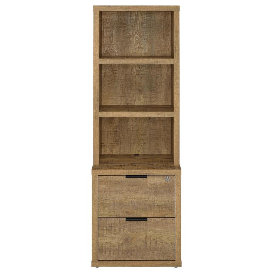 Westpark - 3 - Shelf Bookcase USB And Lockable Drawer - Mango Standard Bookcase modern furniture Contempo Furniture
