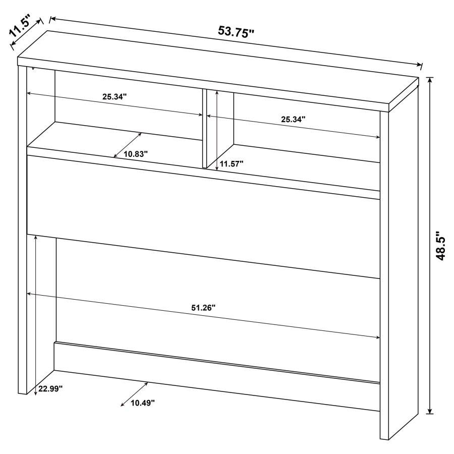 Westpark - Full Bookcase Headboard - Black Bookcase HeadBoard modern furniture Contempo Furniture