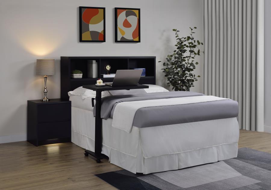 Westpark - Queen Bookcase Headboard - Black Bookcase HeadBoard modern furniture Contempo Furniture