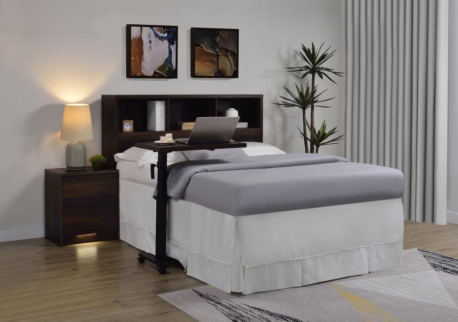 Westpark - Queen Bookcase Headboard - Dark Pine Bookcase HeadBoard modern furniture Contempo Furniture
