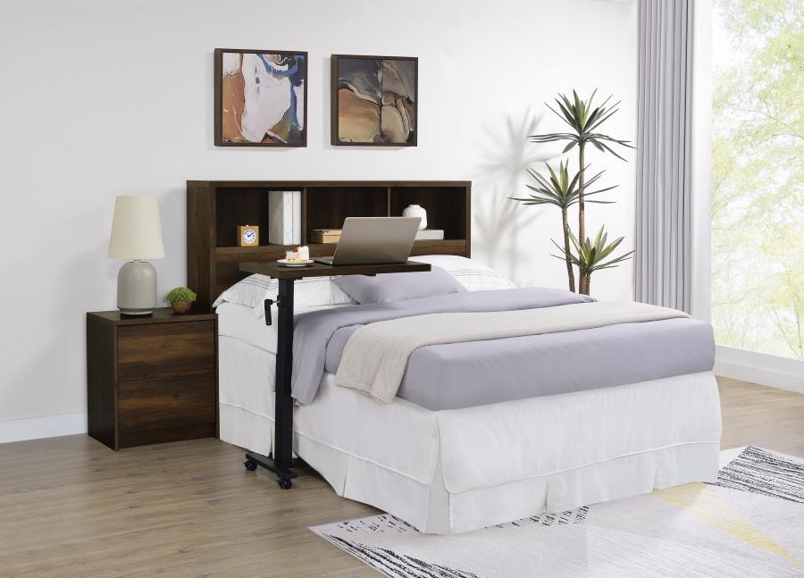 Westpark - Queen Bookcase Headboard - Dark Pine Bookcase HeadBoard modern furniture Contempo Furniture