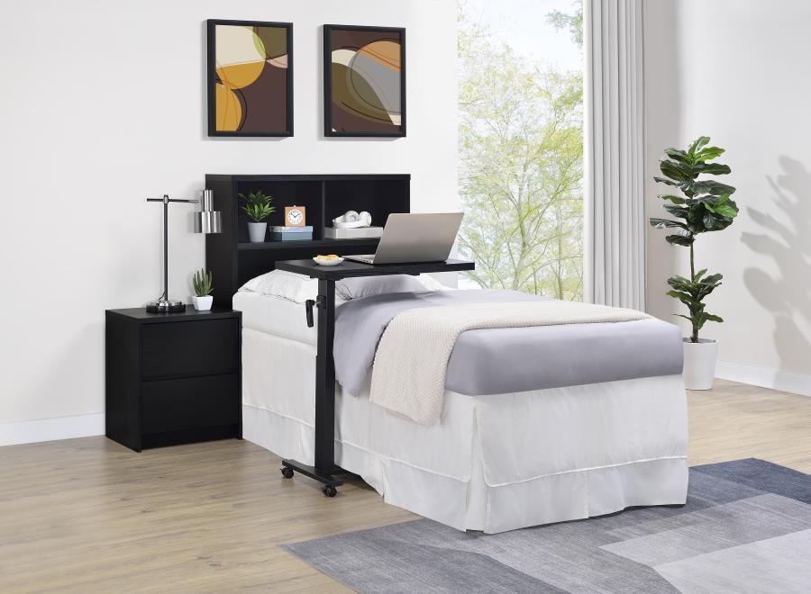 Westpark - Twin Bookcase Headboard - Black Bookcase HeadBoard modern furniture Contempo Furniture