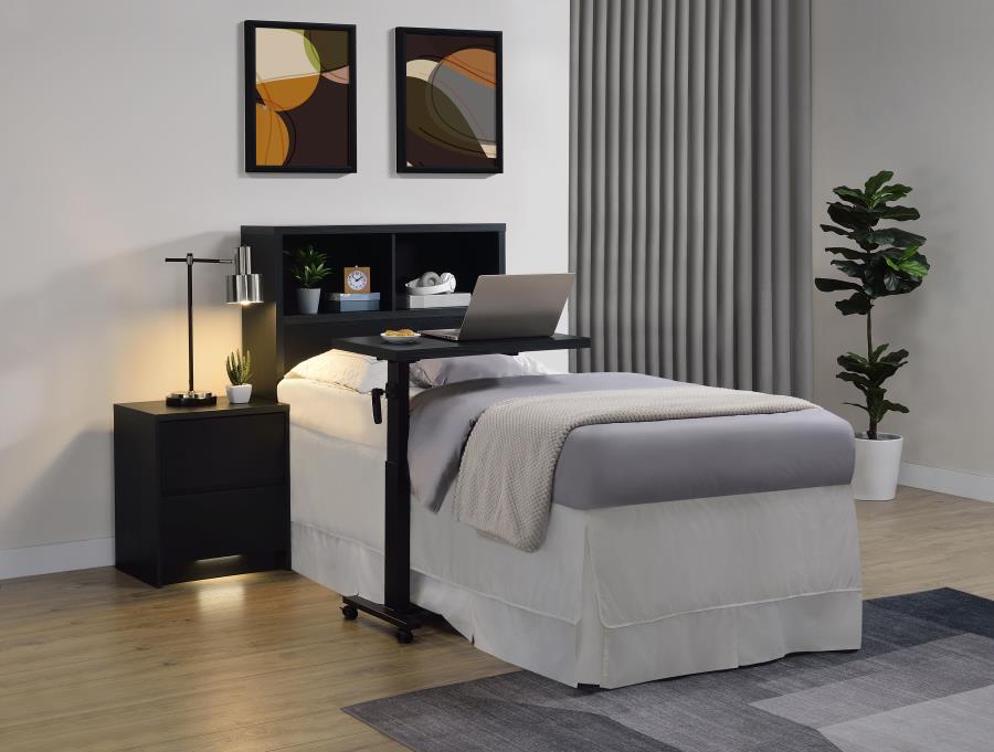 Westpark - Twin Bookcase Headboard - Black Bookcase HeadBoard modern furniture Contempo Furniture