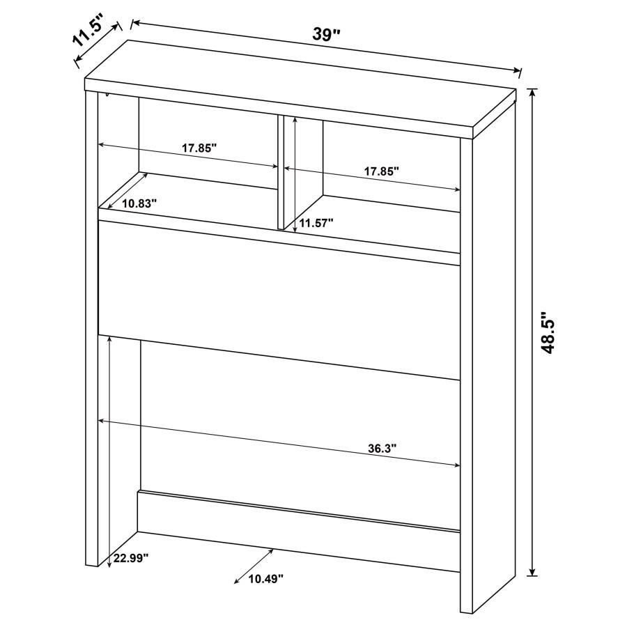 Westpark - Twin Bookcase Headboard - Black Bookcase HeadBoard modern furniture Contempo Furniture