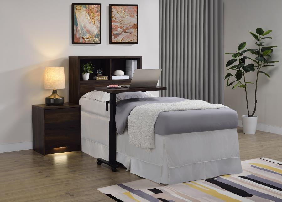 Westpark - Twin Bookcase Headboard - Dark Pine Bookcase HeadBoard modern furniture Contempo Furniture