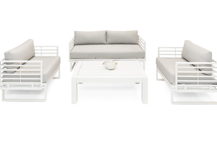 Wharf - Outdoor Light Grey and White Sofa Set