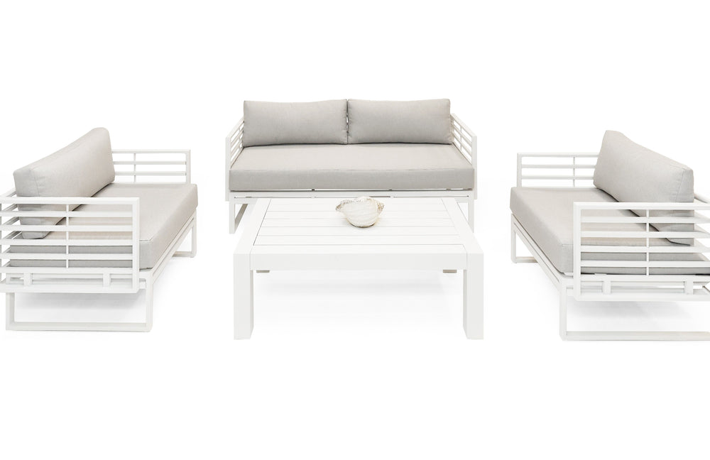 Wharf - Outdoor Light Grey and White Sofa Set