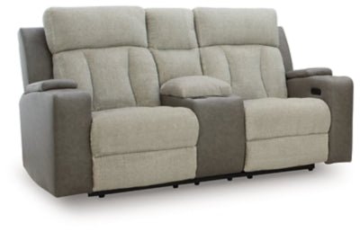 WhipLash Power Reclining Loveseat with Console - Dark Gray Reclining Loveseat modern furniture Contempo Furniture