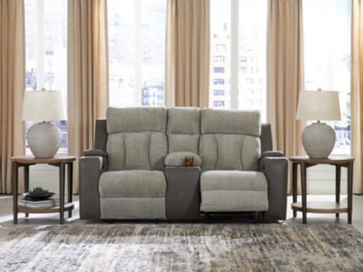 WhipLash Power Reclining Loveseat with Console - Dark Gray Reclining Loveseat modern furniture Contempo Furniture