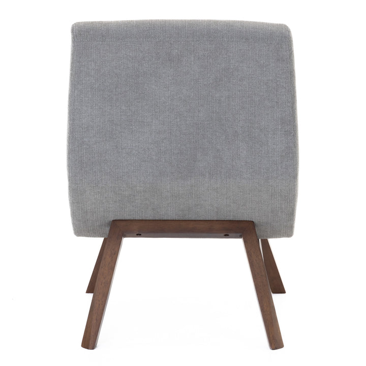 Whitney Modern Grey &amp; Walnut Accent Chair &amp; Ottoman