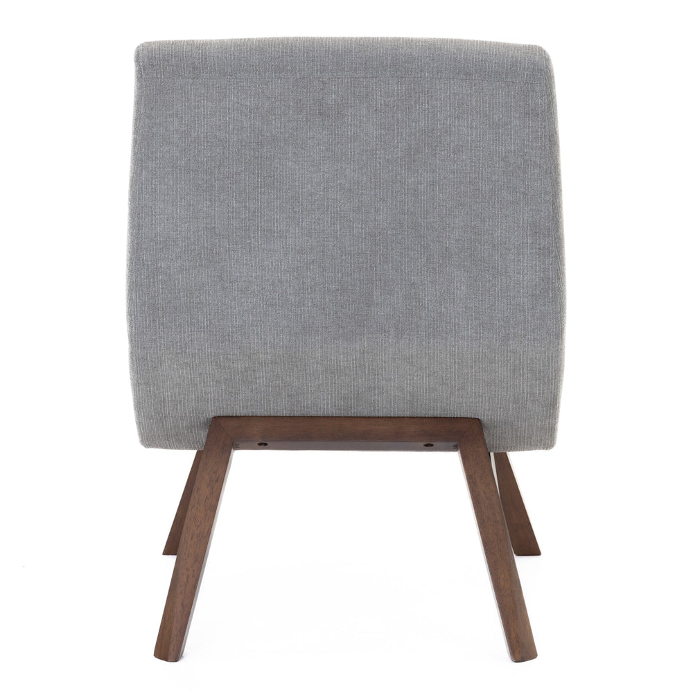 Whitney Modern Grey & Walnut Accent Chair & Ottoman - View 6