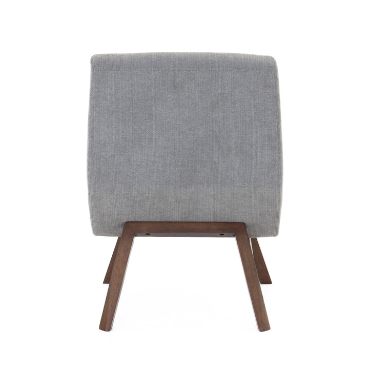 Whitney Modern Grey & Walnut Accent Chair & Ottoman
