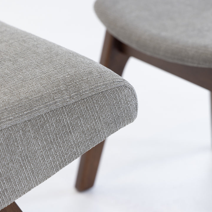Whitney Modern Grey &amp; Walnut Accent Chair &amp; Ottoman