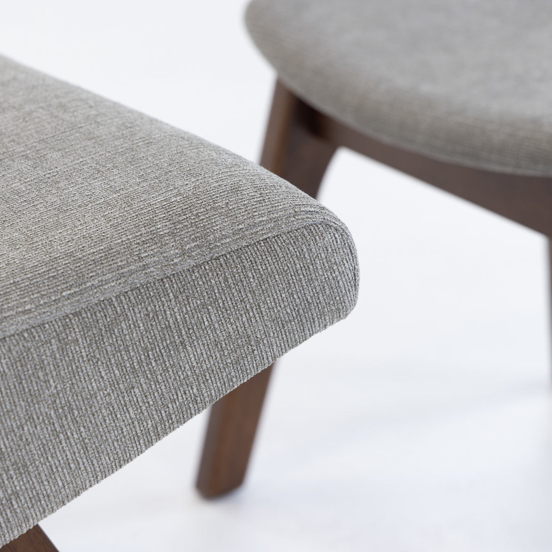 Whitney Modern Grey & Walnut Accent Chair & Ottoman