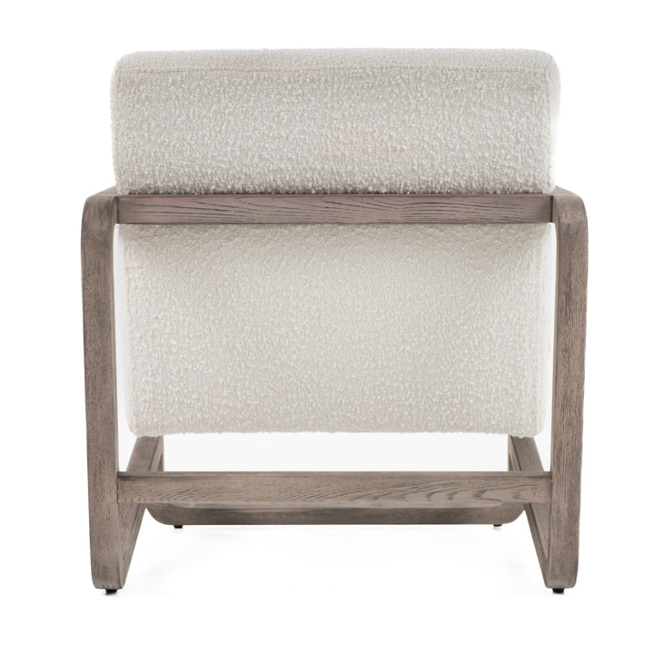 Wilber - Modern Off-White Fabric + Grey Wood Accent Chair