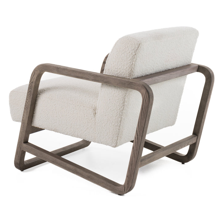 Wilber - Modern Off-White Fabric + Grey Wood Accent Chair