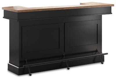 Wildenauer 78" Bar - Black Bar Table modern furniture Contempo Furniture