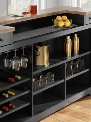 Wildenauer 78" Bar - Black Bar Table modern furniture Contempo Furniture