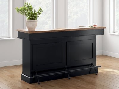 Wildenauer 78" Bar - Black Bar Table modern furniture Contempo Furniture