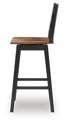 Wildenauer Bar Height Bar Stool - Black Stool Set modern furniture Contempo Furniture