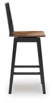 Wildenauer Bar Height Bar Stool - Black Stool Set modern furniture Contempo Furniture