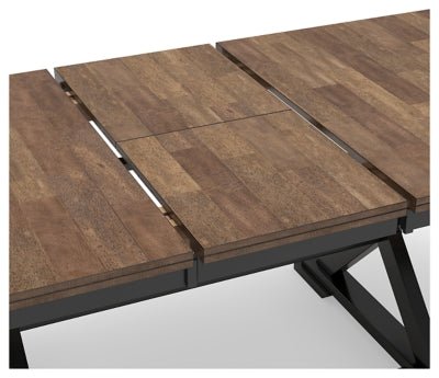 Wildenauer Dining Extension Table - Dark Brown Dining Table with Extensions modern furniture Contempo Furniture