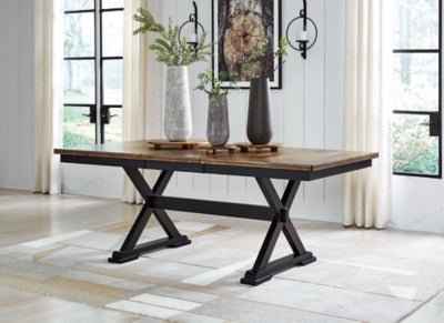 Wildenauer Dining Extension Table - Dark Brown Dining Table with Extensions modern furniture Contempo Furniture